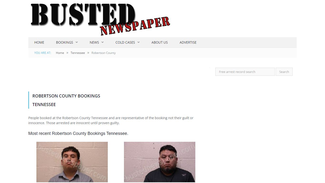 Robertson County, TN Mugshots - BUSTEDNEWSPAPER.COM